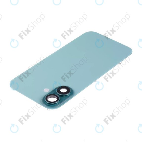 Vetro scocca posteriore per iPhone 16, Teal, con lente fotocamera, piastra metallica e magnete MagSafe