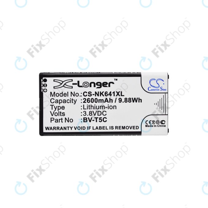 Batteria per Microsoft Lumia 640, 2600mAh, Li-Ion, 3.8 V, BV-T5C, HQ
