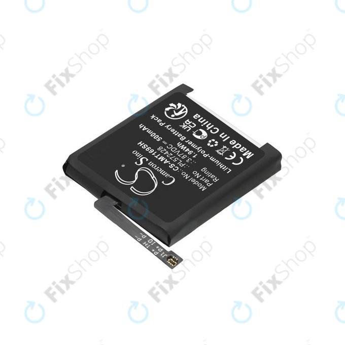 Batteria per Amazfit T-Rex 2, A2169 A2170 PL572428, Li-Pol, 500mAh, 3.87V, HQ