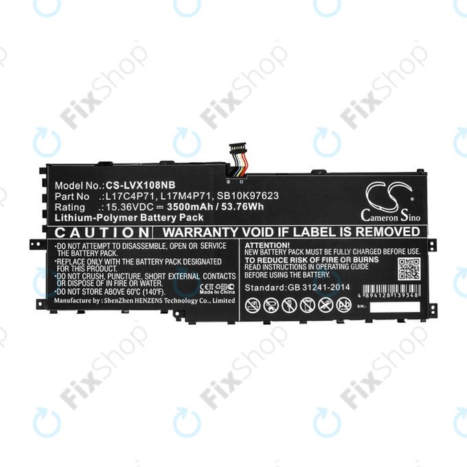 Batteria per Lenovo ThinkPad X1 Yoga 2018, L17C4P71, Li-Pol, 3500mAh, 15.36V, HQ