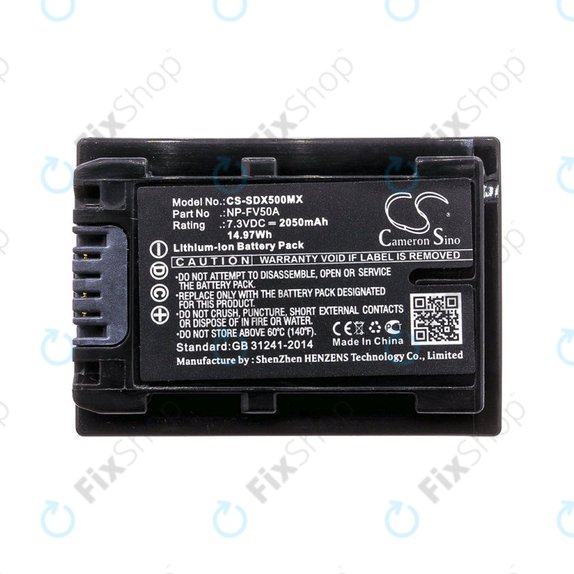 Batteria per Sony Fdr-Ax33, Sony Fdr-Ax40, Sony Fdr-Ax45, Sony Fdr-Ax, NP-FV50A, Li-Ion, 2050mAh, 7.3V, HQ