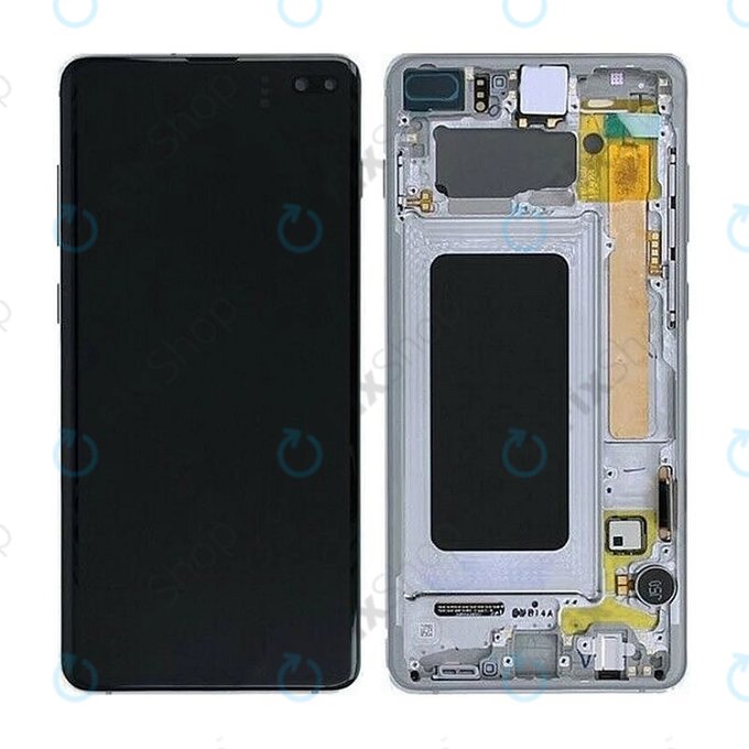 Schermo OLED per Samsung S10 Plus G975F, Prism Black, Vetro touch con cornice