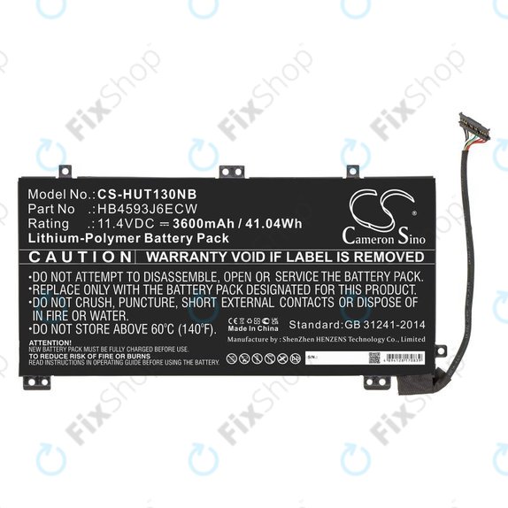 Batteria per Huawei MateBook 13, 13 i7, HB4593J6ECW, Li-Pol, 3600mAh, 11.4V, HQ