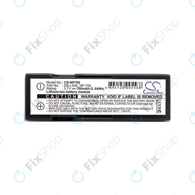 Batteria per Minolta Dg-X50-K, Pentax Optio Z10, Samsung L77, Sanyo, NP-700, Li-Ion, 700mAh, 3.7V, HQ
