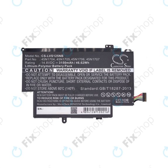 Batteria per Lenovo ThinkPad Yoga 12, Yoga S1, 45N1704, Li-Pol, 3150mAh, 14.8V, HQ
