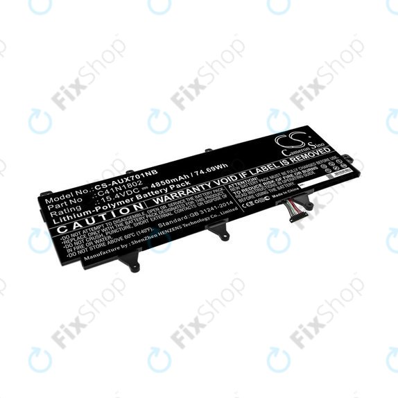 Batteria per Asus Zephyrus Gx701, Rog Zephyrus S Gx701, Rog Gx701, C41N1802, Li-Pol, 4850mAh, 15.4V, HQ