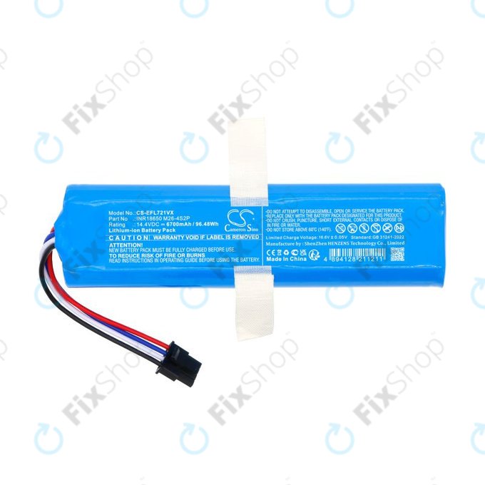 Batteria per 360 S6 Pro, S9 X90 X95 Eufy Robovac L70 Hybrid INR18650M26-4S2P, Li-Ion, 6700mAh, 14.4V, HQ