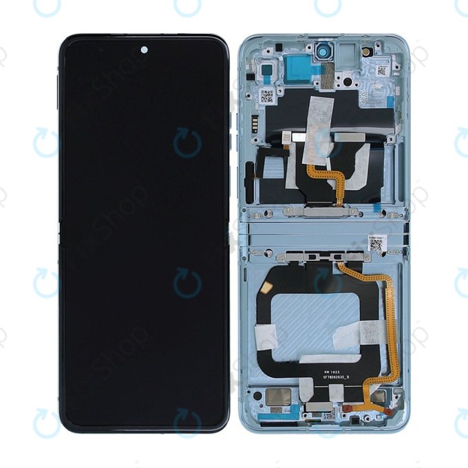 Schermo per Motorola Razr 40 Ultra, Glacier Blue, Vetro touch con cornice, 5D68C22597, Genuine Service Pack
