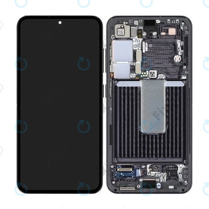 Schermo per Samsung S23 S911B, Phantom Black, Vetro touch con cornice, GH82-30481A, GH82-30480A, Genuine Service Pack