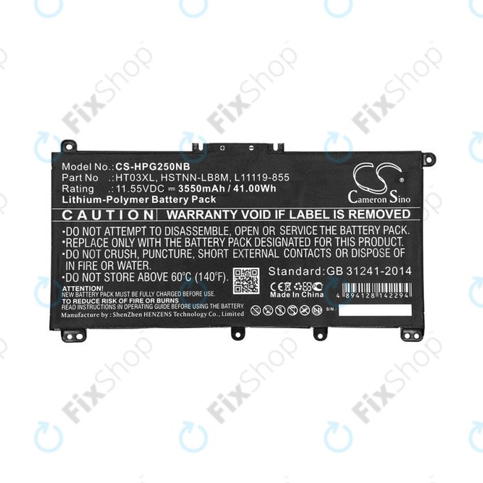 Batteria per HP Pavilion 14, 15, 17, HT03XL, Li-Pol, 3550mAh, 11.55V, HQ