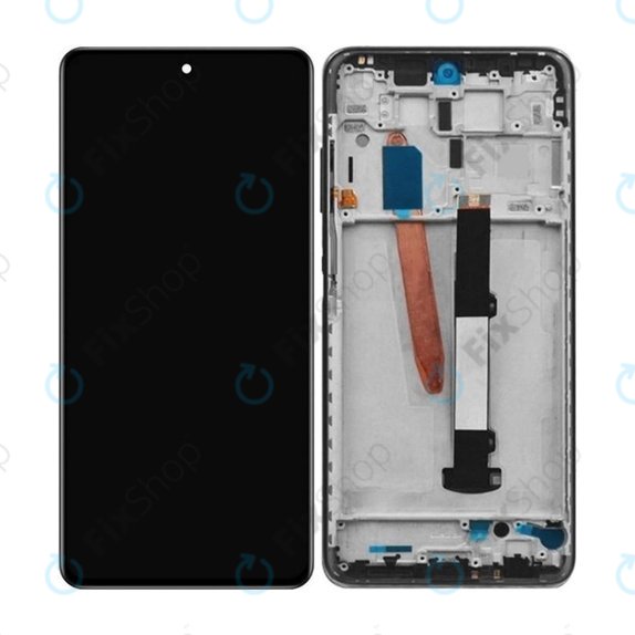 Schermo per Xiaomi Poco X3 NFC M2107J20CG, Shadow Grey, Vetro touch con cornice