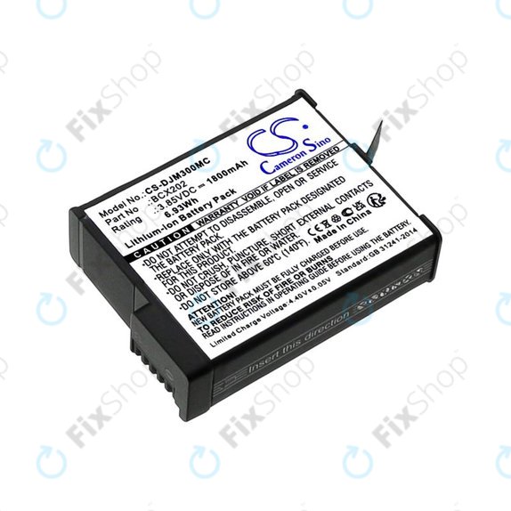 Batteria per DJI Osmo Action 3, Action 4, BCX202, Li-Ion, 1800mAh, 3.85V, HQ