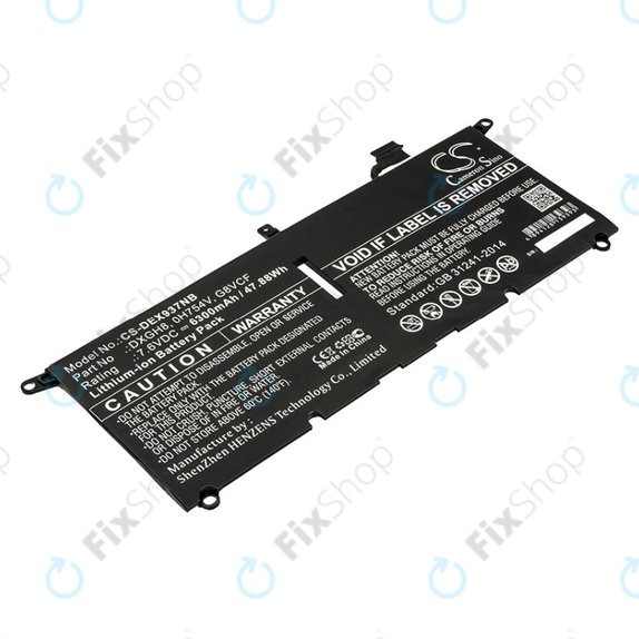 Batteria per Dell XPS 13 9370, DXGH8, Li-Ion, 6300mAh, 7.6V, HQ
