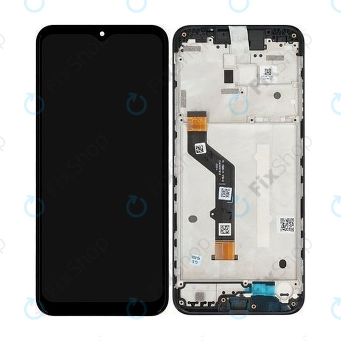 Schermo per Motorola Moto G9 Play, Black, Vetro touch con cornice, 5D68C17397, Genuine Service Pack