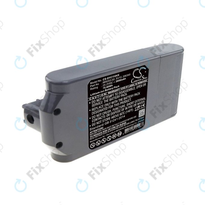 Batteria per Dyson V10, 969352-02, SV12, 206340, Li-Ion, 3000mAh, 25.2V, HQ