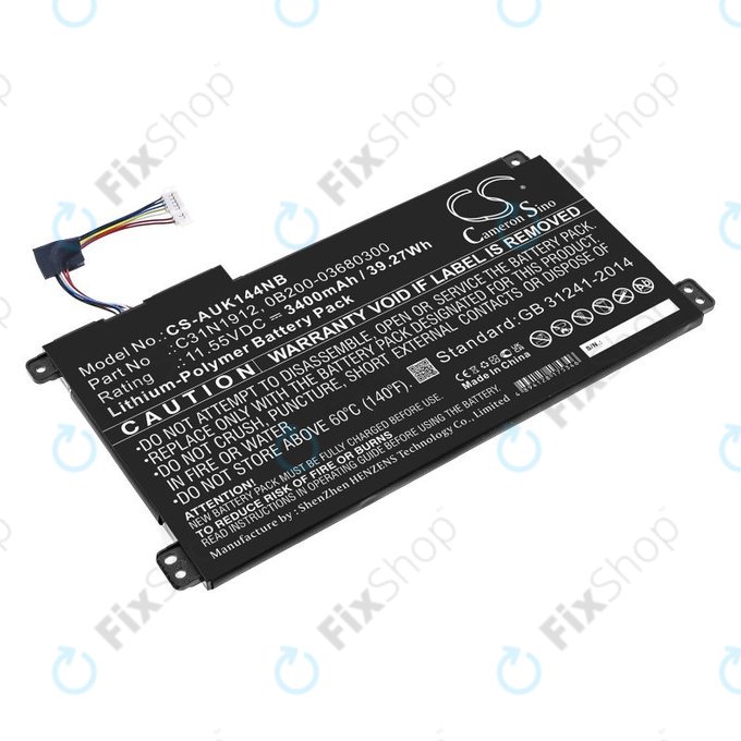 Batteria per Asus Vivobook 14, E510, C31N1912, Li-Pol, 3400mAh, 11.55V, HQ
