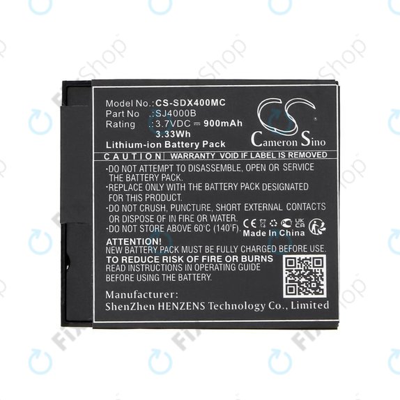 Batteria per SJCAM SJ4000, SJ5000, SJ4000B, Li-Ion, 900mAh, 3.7V, HQ