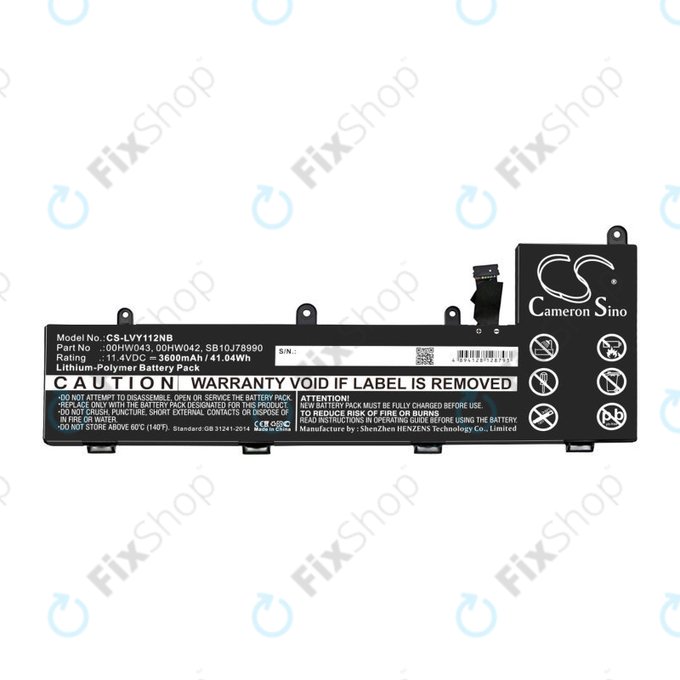 Batteria per Lenovo Yoga 11e, ThinkPad Yoga 11e ChromeBook 20, 00HW043, Li-Pol, 3600mAh, 11.4V, HQ