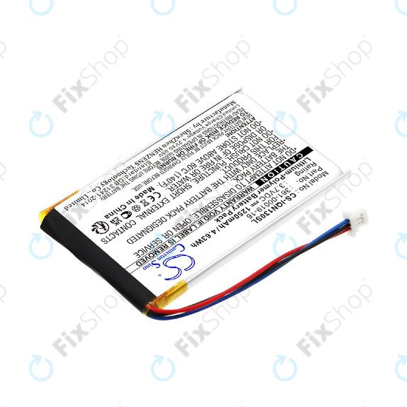 Batteria per Garmin Nüvi 1300, 1350, 1370, 1390, 1490, 361-00019-16, Li-Pol, 1250mAh, 3.7V, HQ