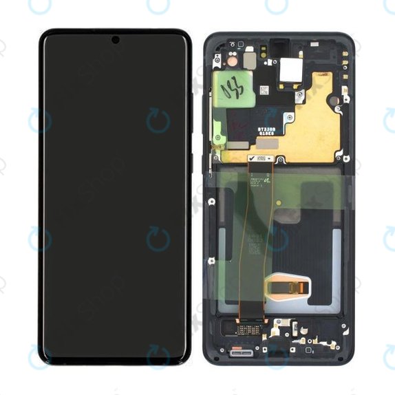 Schermo per Samsung S20 Ultra G988F, Cosmic Black, Vetro touch con cornice, GH82-26032A, GH82-26033A, Genuine Service Pack