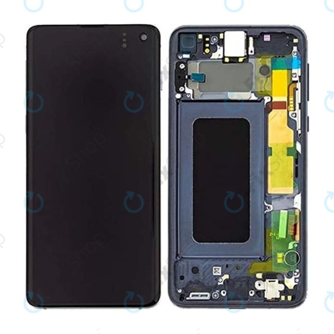 Schermo OLED per Samsung S10e G970F, Prism Black, Vetro touch con cornice