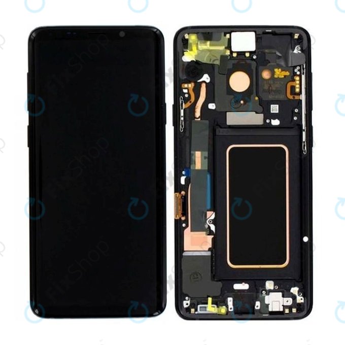 Schermo per Samsung S9 Plus G965F, G965FD, Midnight Black, Vetro touch con cornice, GH97-21691A, GH97-21722A, GH97-21692A, Genuine Service Pack