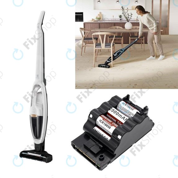 Batteria per Electrolux Well Q8, WQ81-3OMB WQ81-PANIM BABP259LI20-TP, Li-Ion, 2500mAh, 25.2V, HQ