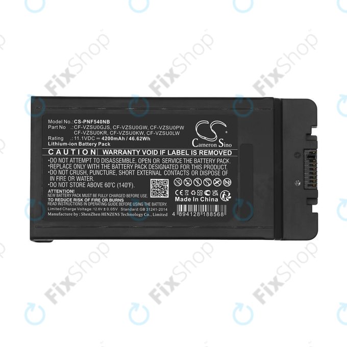 Batteria per Panasonic CF-54, CF-VZSU0GJS, Li-Ion, 4200mAh, 11.1V, HQ