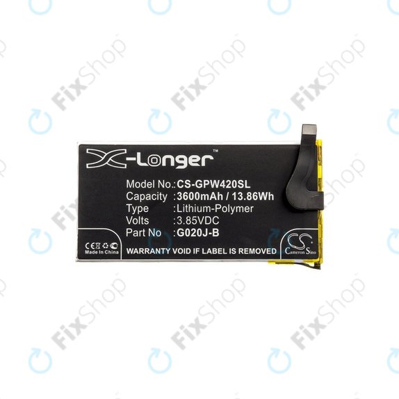 Batteria per Google Pixel 4 XL, 3600mAh, Li-Pol, 3.85 V, G020J-B, HQ
