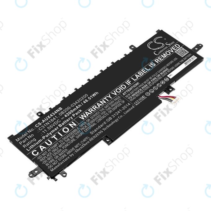 Batteria per Asus ZenBook 14, Flip 14, C31N1841, Li-Pol, 4200mAh, 11.55V, HQ