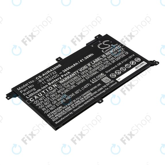 Batteria per Asus VivoBook S14, S430FA, B31N1732, Li-Ion, 3600mAh, 11.55V, HQ