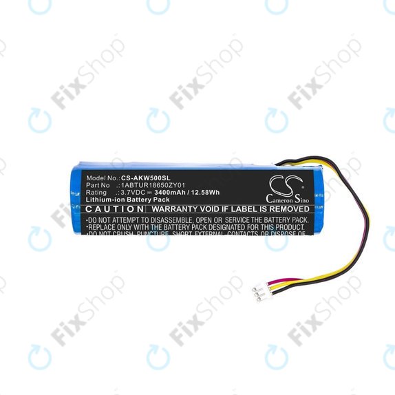 Batteria per Akai 5000 Solo, Ewi 5000, 1ABTUR18650ZY01, Li-Ion, 3400mAh, 3.7V, HQ