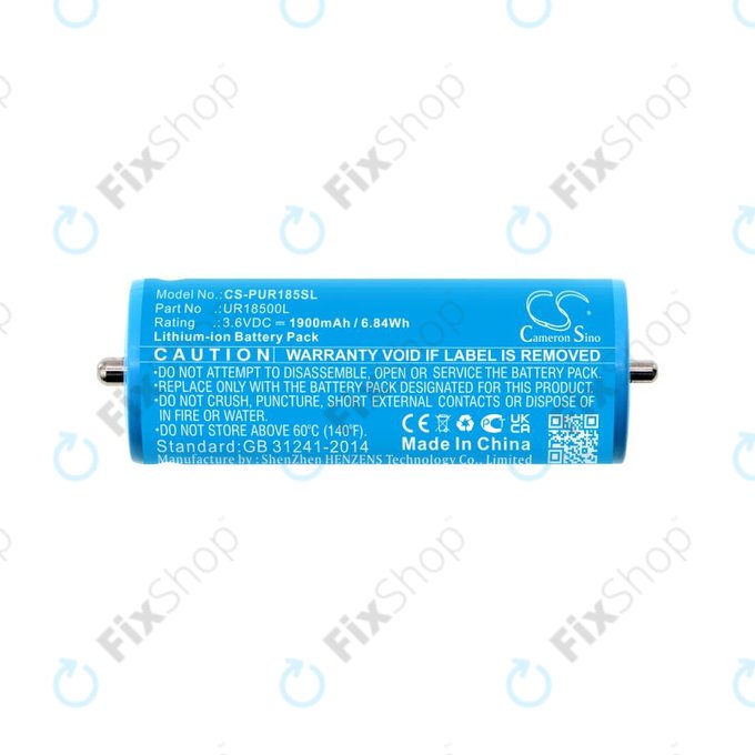 Batteria per Braun Silk-épil 5, Silk-épil 7, Silk-épil 9, UR18500L, Li-Ion, 1900mAh, 3.6V, HQ