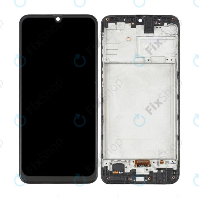 Schermo OLED per Samsung M31 M315F, Space Black, Vetro touch con cornice