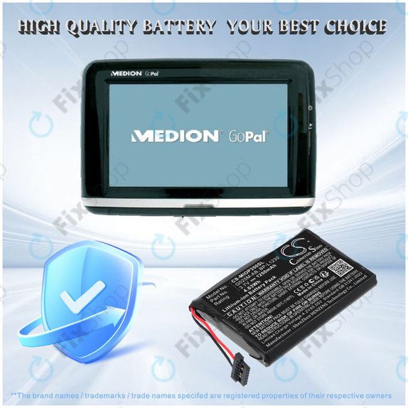 Batteria per Mitac Mio P350, P550, BL-LP1230, Li-Ion, 1250mAh, 3.7V, HQ