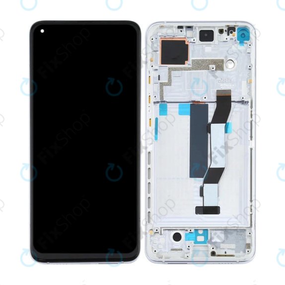 Schermo per Xiaomi Mi 10T 5G M2007J3SY, Mi 10T Pro 5G M2007J3SG, Luna Silver, Vetro touch con cornice