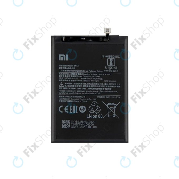 Batteria per Xiaomi Redmi 8, 8A, BN51, 46BN51W02093, 5000mAh, Genuine Service Pack
