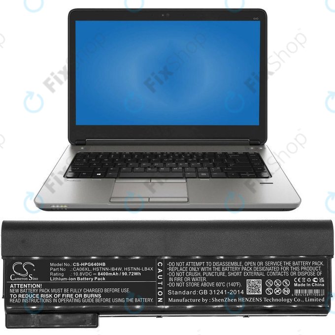 Batteria per HP ProBook 640 G1, 650 G1, 655 G1, 645 G1, CA06XL, Li-Ion, 8400mAh, 10.8V, HQ