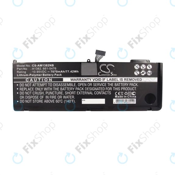 Batteria A1382 per MacBook Pro 15" A1286 (Early 2011 - Mid 2012), 7070mAh, HQ