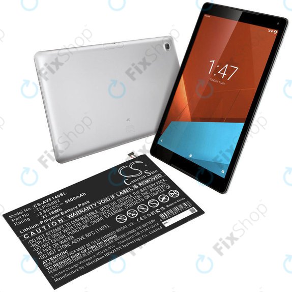 Batteria per Vodafone Tab Prime 7, TLP058B2, Li-Pol, 3.85V, 5500mAh, HQ