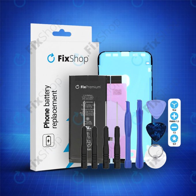 Batteria per iPhone XR, 2942mAh, Adesivo, Attrezzi, FixPremium