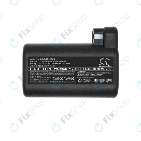 Batteria per AEG RX-seriess, Electrolux E, P-seriess, S91-0400410-SU2, OSBP72LI, OSBP72LI25, Li-Ion, 3400mAh, 7.2V, HQ