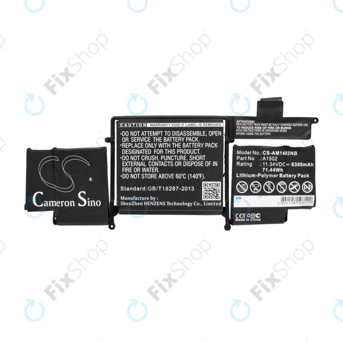 Batteria A1493 per MacBook Pro 13" A1502 (Late 2013 - Mid 2014), 6300mAh, HQ