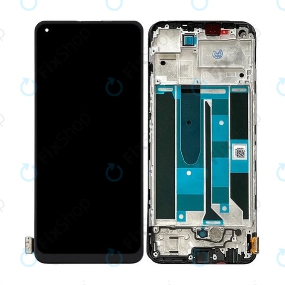 Schermo per Realme 8 Pro, Black, Vetro touch con cornice