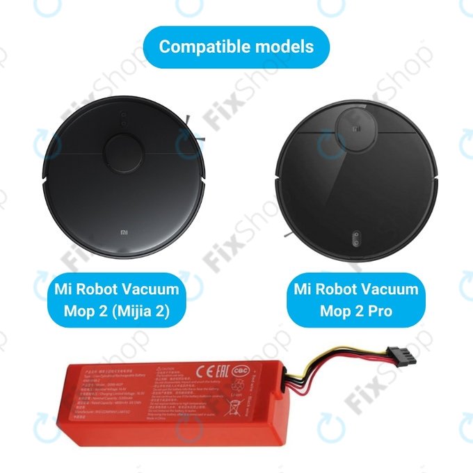 Batteria per Xiaomi Mi Robot Vacuum Mop 2 (Mijia 2C), 2 Pro, D099-4S2P, Li-Ion, 5600mAh, 14.4V