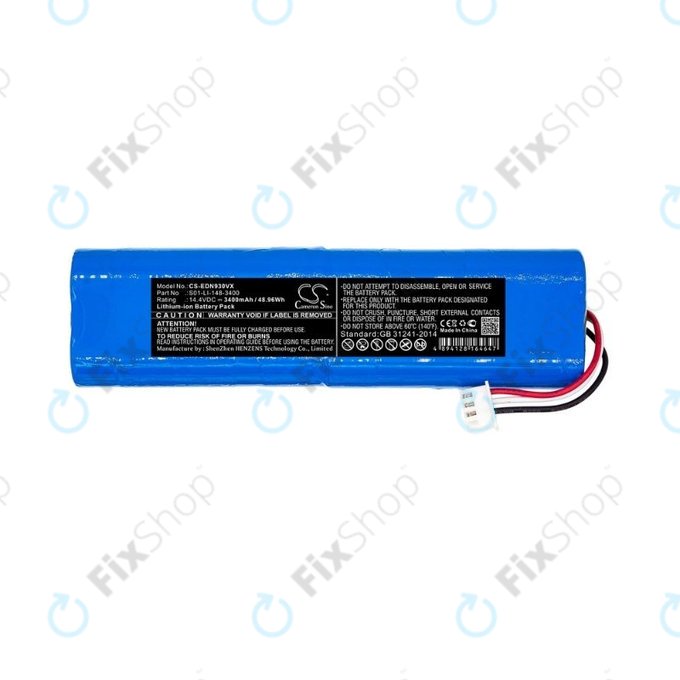Batteria per Ecovacs Deebot Ozmo 900-seriess, N-seriess, T-seriess, Yeedi Vac 2 Pro, S01-LI-148-3400, Li-Ion, 3400mAh, 14.4V, HQ