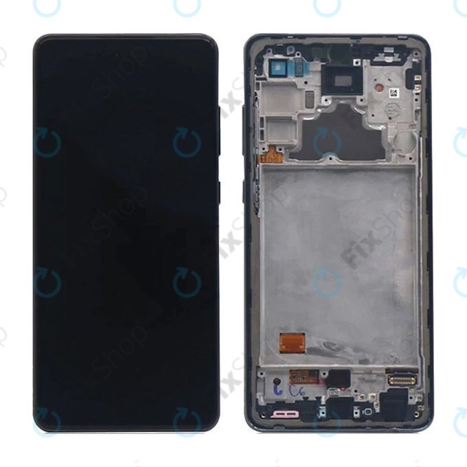 Schermo per Samsung A72 A725F, A726B, Awesome Black, Vetro touch con cornice