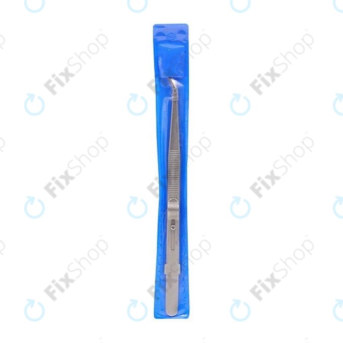 Pinzetta professionale in acciaio inox con punta curva 162 mm