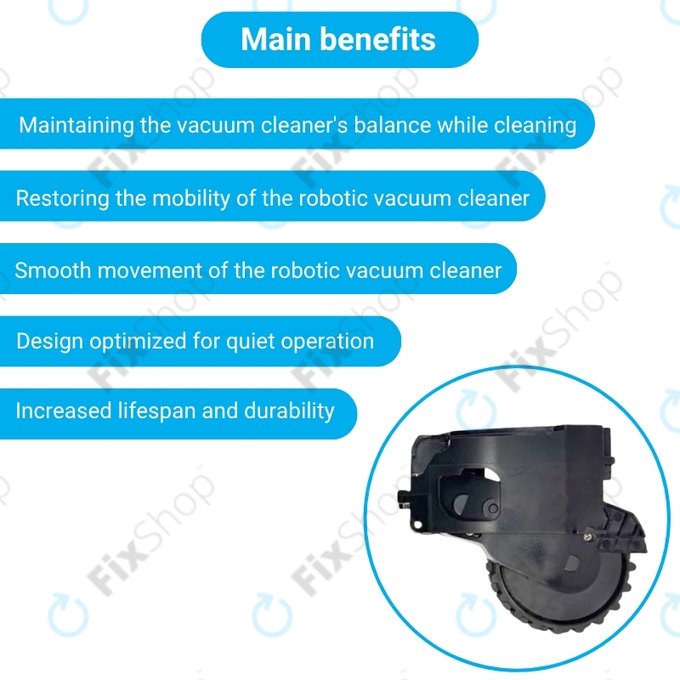 Ruota con motore (destra) per Xiaomi Dreame F9, Mi Robot Vacuum Mop (Mijia 1C), 2 Pro+ (Mijia 1T), Black