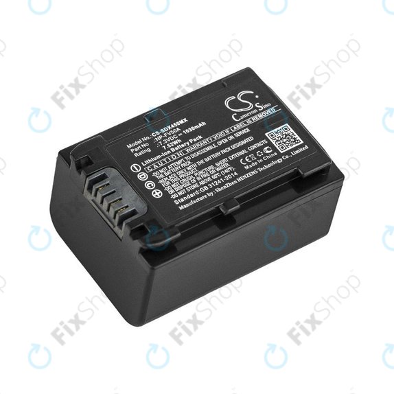 Batteria per Sony FDR-AX33, 40, 45, 53, 60, 700, P33, HDR-CX450, 625, NP-FV50A, Li-Ion, 1030mAh, 7.3V, HQ